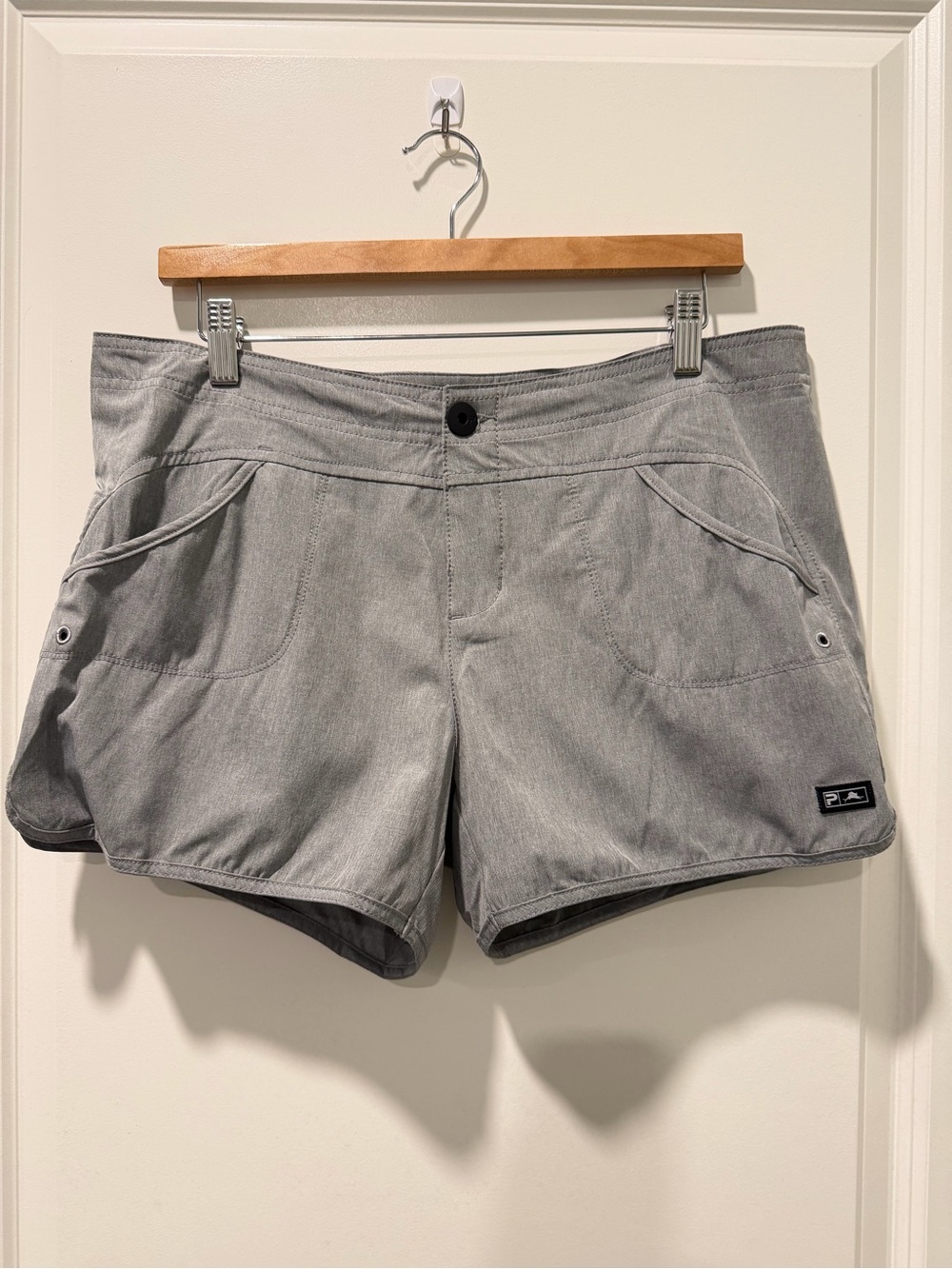 Pelagic Gray Athletic Shorts with Relaxed Waist